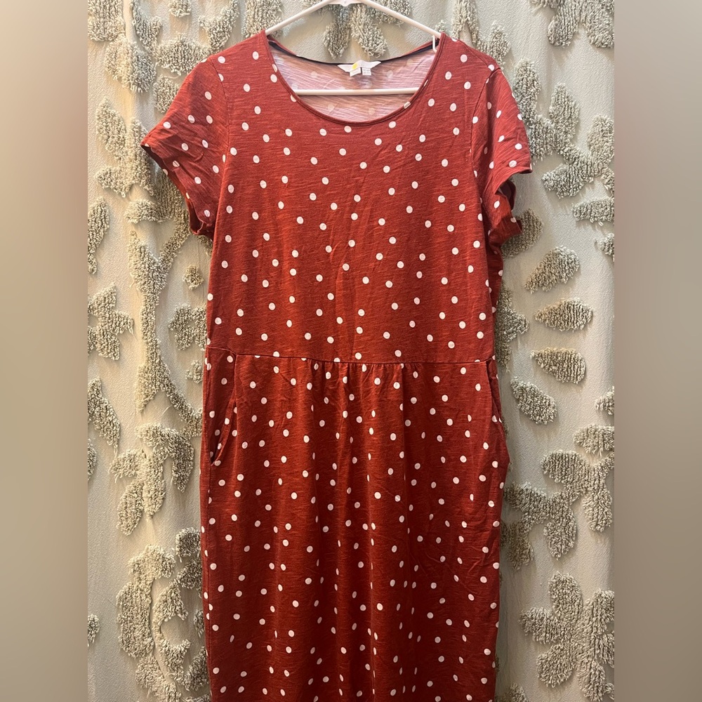 Boden - Burnt Orange Polka Dot Dress